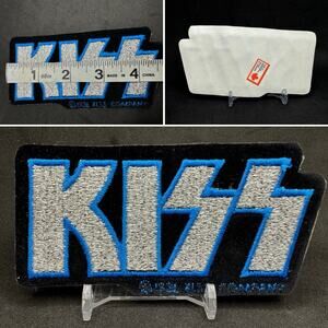 Vintage 1991 KISS Patch Electric Blue Silver Black- Just Over 4.5” W, Qty 1